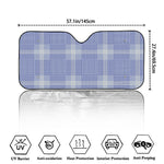 Blue And White Glen Plaid Print Car Windshield Sun Shade