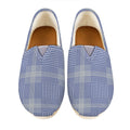 Blue And White Glen Plaid Print Casual Shoes