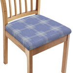 Blue And White Glen Plaid Print Chair Cushion Cover