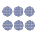 Blue And White Glen Plaid Print Coaster Set