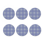 Blue And White Glen Plaid Print Coaster Set