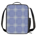 Blue And White Glen Plaid Print Crossbody Lunch Bag