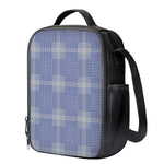 Blue And White Glen Plaid Print Crossbody Lunch Bag