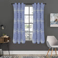 Blue And White Glen Plaid Print Grommet Curtain Panels