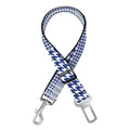Blue And White Glen Plaid Print Dog Seat Belt