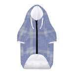Blue And White Glen Plaid Print Dog Zip Up Hoodie
