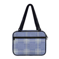 Blue And White Glen Plaid Print Double Strap Bible Bag