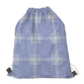 Blue And White Glen Plaid Print Drawstring Bag