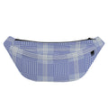 Blue And White Glen Plaid Print Fanny Pack