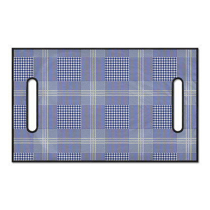 Blue And White Glen Plaid Print Golf Cart Seat Cover