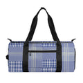 Blue And White Glen Plaid Print Gym Bag