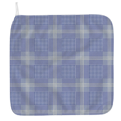 Blue And White Glen Plaid Print Hand Towel