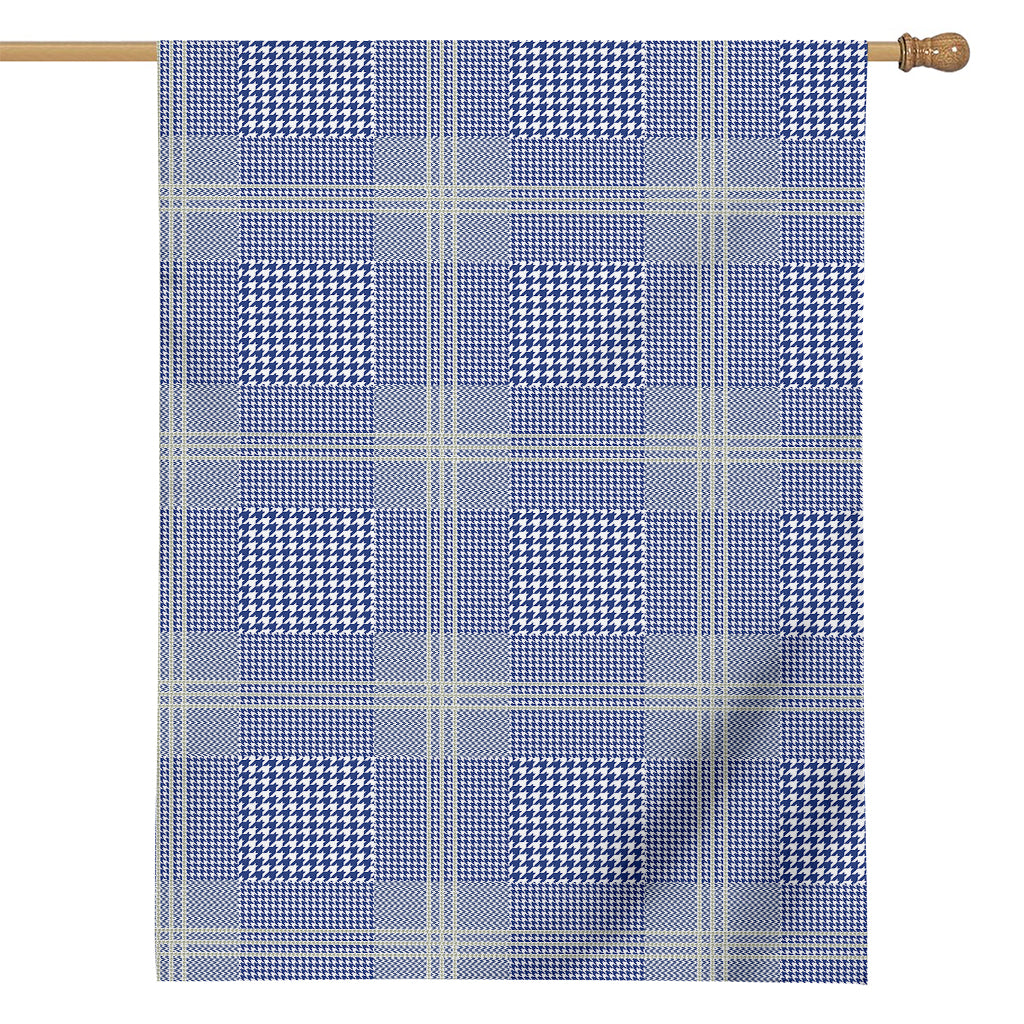 Blue And White Glen Plaid Print House Flag