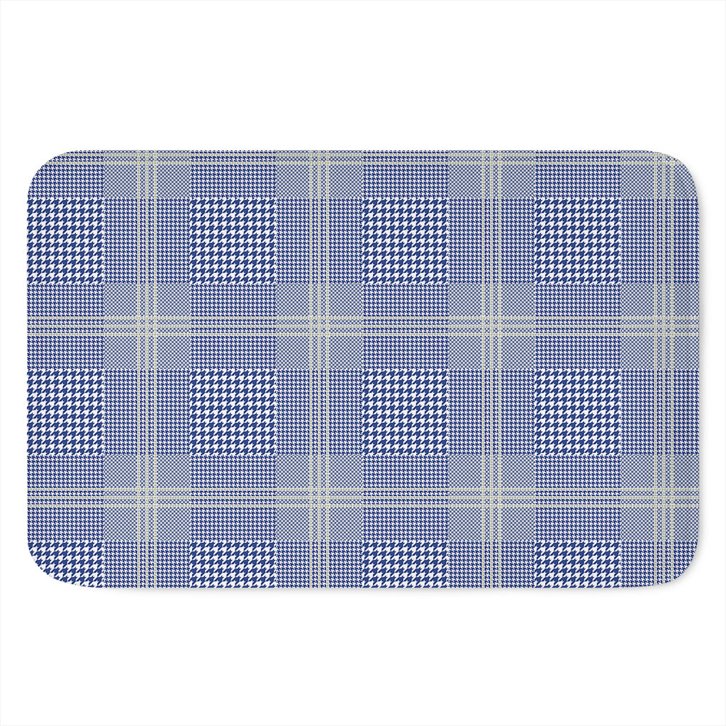 Blue And White Glen Plaid Print Indoor Door Mat