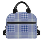 Blue And White Glen Plaid Print Insulated Lunch Bag