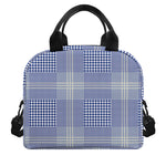 Blue And White Glen Plaid Print Insulated Lunch Bag