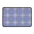 Blue And White Glen Plaid Print Kitchen Mat
