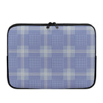Blue And White Glen Plaid Print Laptop Sleeve