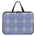 Blue And White Glen Plaid Print Laptop Sleeve With Handle
