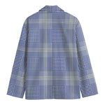 Blue And White Glen Plaid Print Men's Blazer