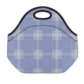 Blue And White Glen Plaid Print Neoprene Lunch Bag