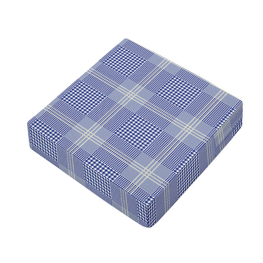 Blue And White Glen Plaid Print Outdoor Seat Cushion Cover
