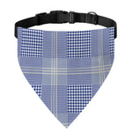 Blue And White Glen Plaid Print Over The Collar Dog Bandana