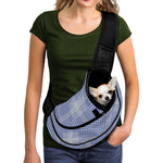 Blue And White Glen Plaid Print Pet Sling Carrier