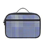 Blue And White Glen Plaid Print Portable Lunch Bag