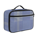 Blue And White Glen Plaid Print Portable Lunch Bag