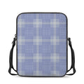 Blue And White Glen Plaid Print Rectangular Crossbody Bag