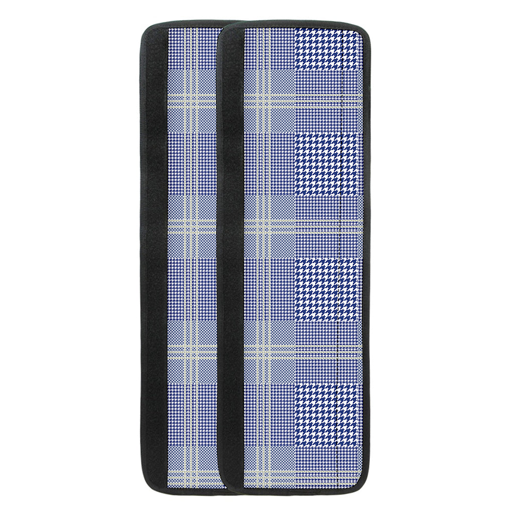Blue And White Glen Plaid Print Refrigerator Handle Covers