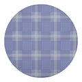 Blue And White Glen Plaid Print Round Blanket