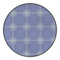 Blue And White Glen Plaid Print Round Floor Mat
