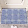 Blue And White Glen Plaid Print Rubber Doormat