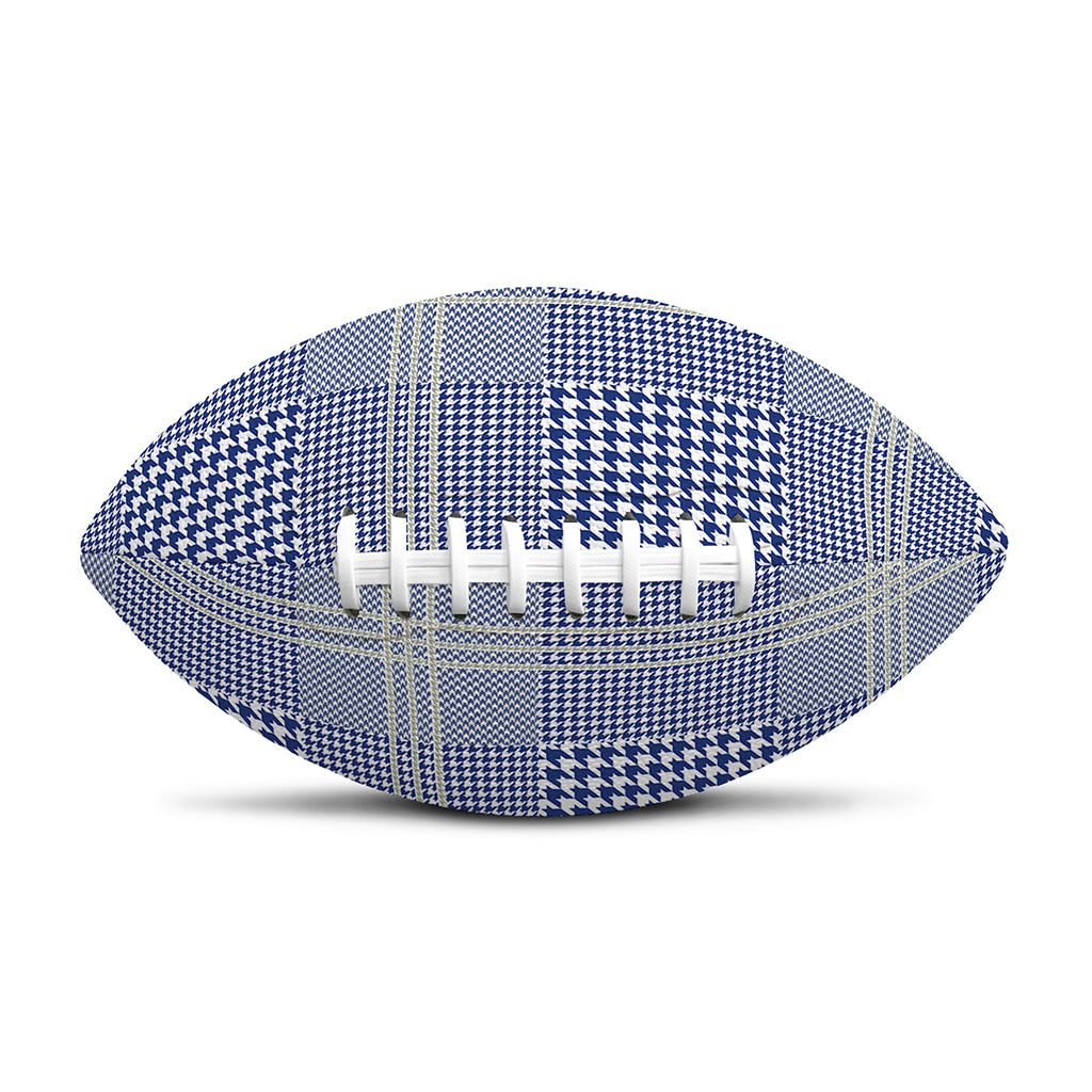 Blue And White Glen Plaid Print Rugby Ball