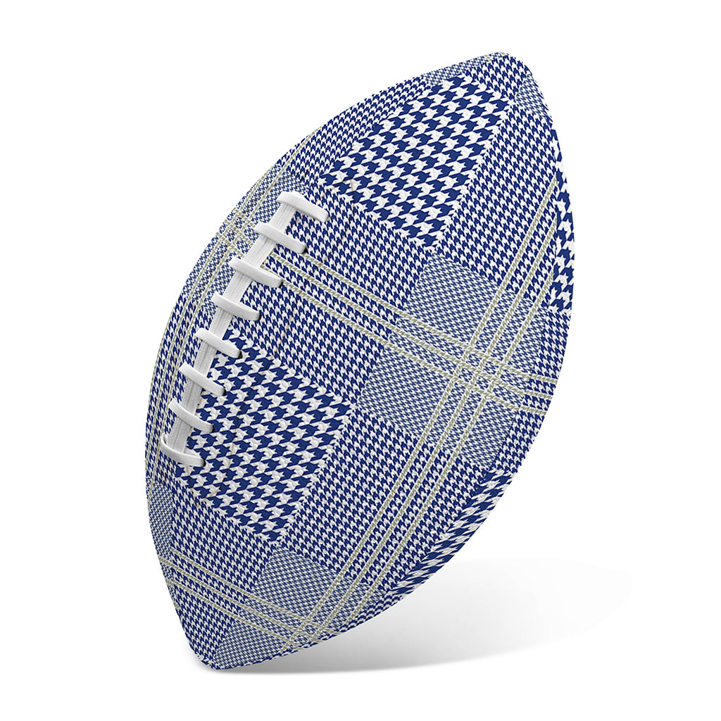 Blue And White Glen Plaid Print Rugby Ball