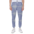 Blue And White Glen Plaid Print Joggers