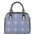 Blue And White Glen Plaid Print Shoulder Handbag
