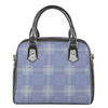 Blue And White Glen Plaid Print Shoulder Handbag