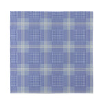 Blue And White Glen Plaid Print Silk Bandana