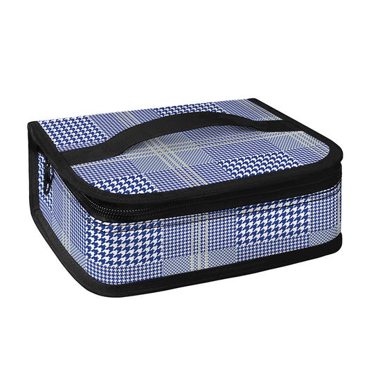 Blue And White Glen Plaid Print Small Lunch Bag