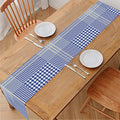 Blue And White Glen Plaid Print Table Runner
