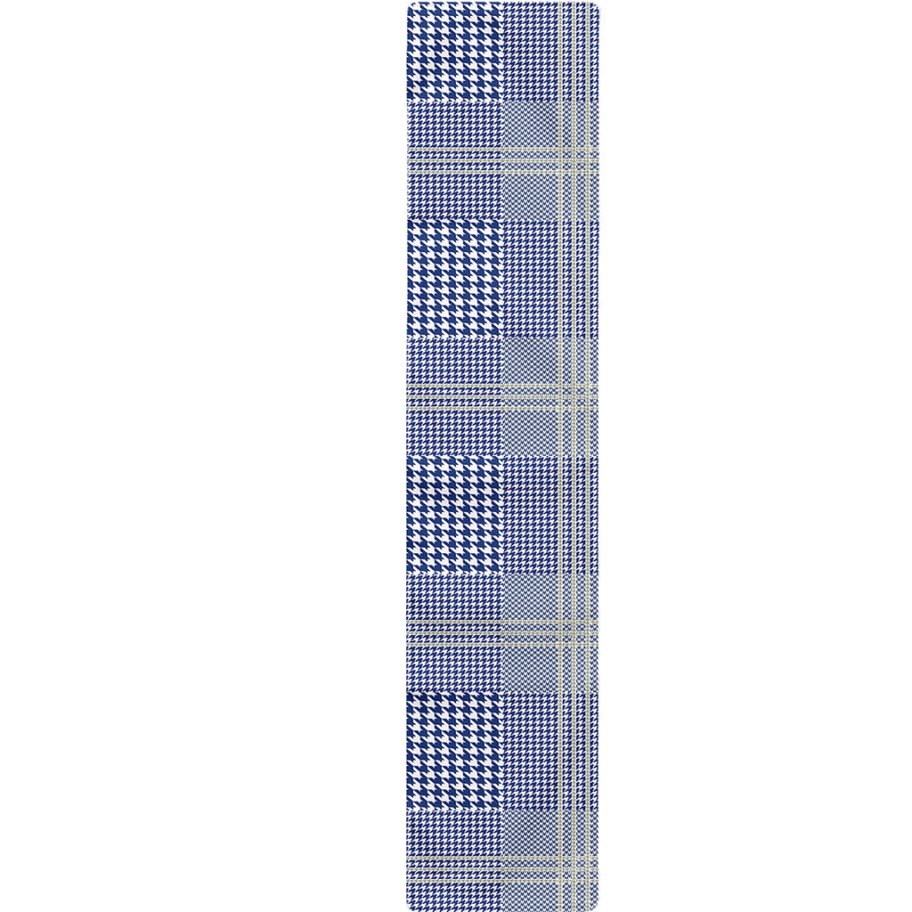 Blue And White Glen Plaid Print Table Runner
