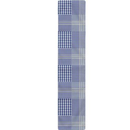 Blue And White Glen Plaid Print Table Runner