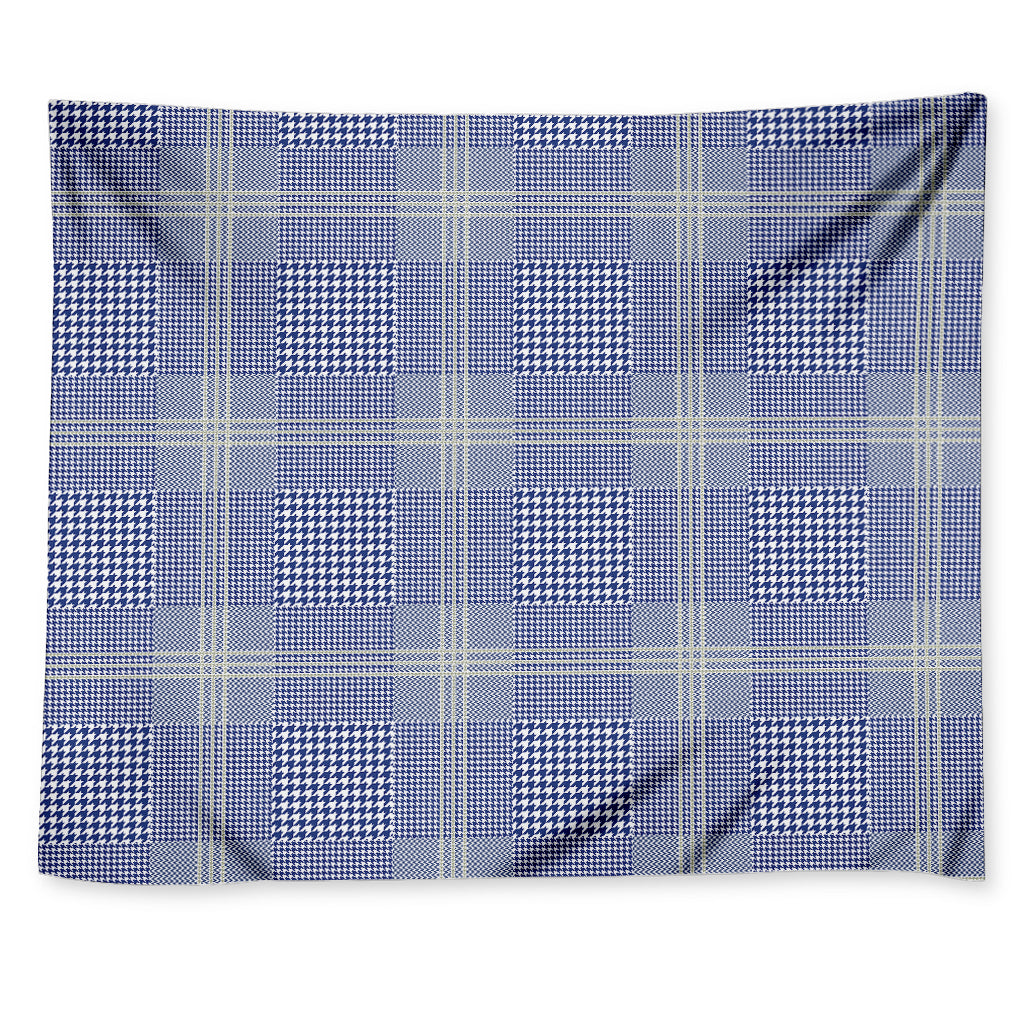 Blue And White Glen Plaid Print Tapestry