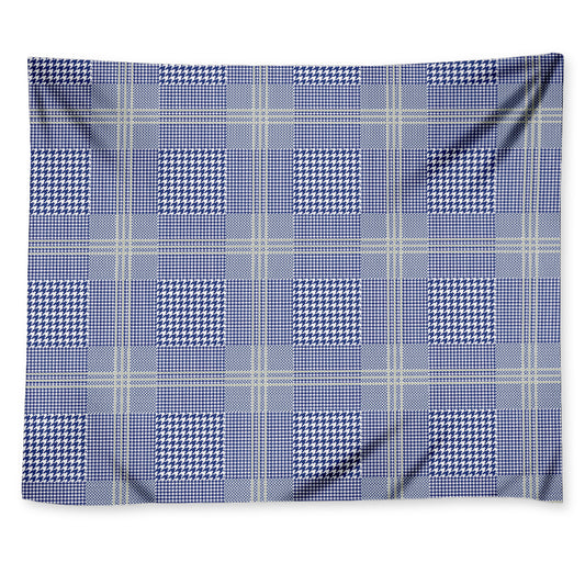 Blue And White Glen Plaid Print Tapestry