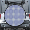 Blue And White Glen Plaid Print Tire Cover