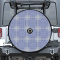 Blue And White Glen Plaid Print Tire Cover With Camera Hole