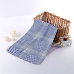 Blue And White Glen Plaid Print Towel